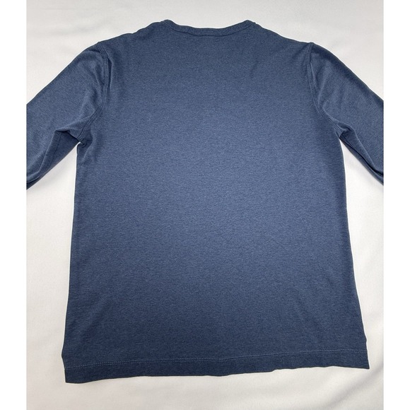 Banana Republic Luxe Touch Henley Shirt Mens M Blue Long Sleeve Performance - Picture 8 of 8